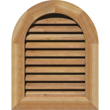 Round Top Gable Vent Functional, Western Red Cedar Gable Vent W/1 X 4 Flat Trim Frame, 32W X 24H